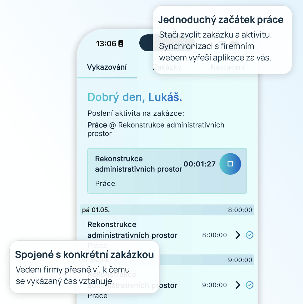 Jednoduché vykazování práce
